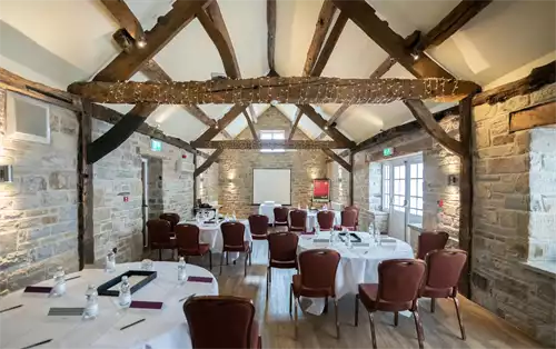 Crook Barn 1 room hire layout at Mercure Tankersley Manor Hotel & Spa