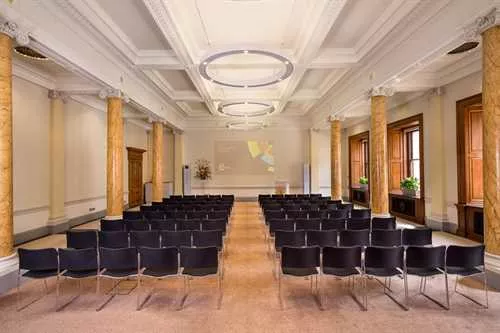 Science Room 1 room hire layout at The Royal Society of Chemistry, Burlington House
