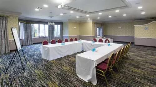 La Fontaine 1 room hire layout at Dunston Hall