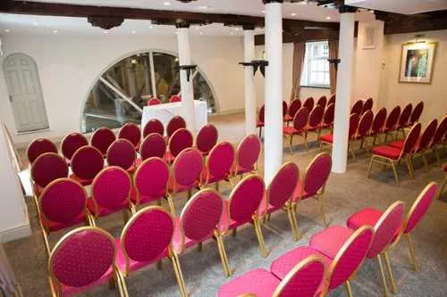 Waterwheel 1 room hire layout at Quy Mill Hotel & Spa, Cambridge