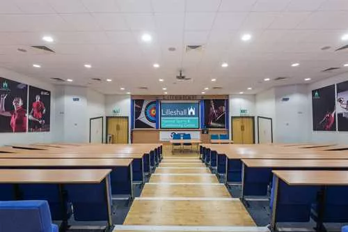 Queens Lecture Theatre 1 room hire layout at Lilleshall National Sports & Conferencing Centre