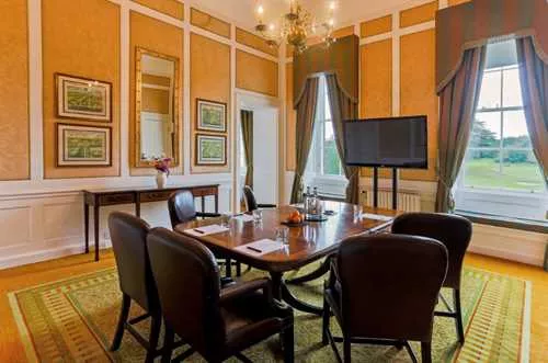 Edinburgh 1 room hire layout at Dalmahoy Hotel & Country Club